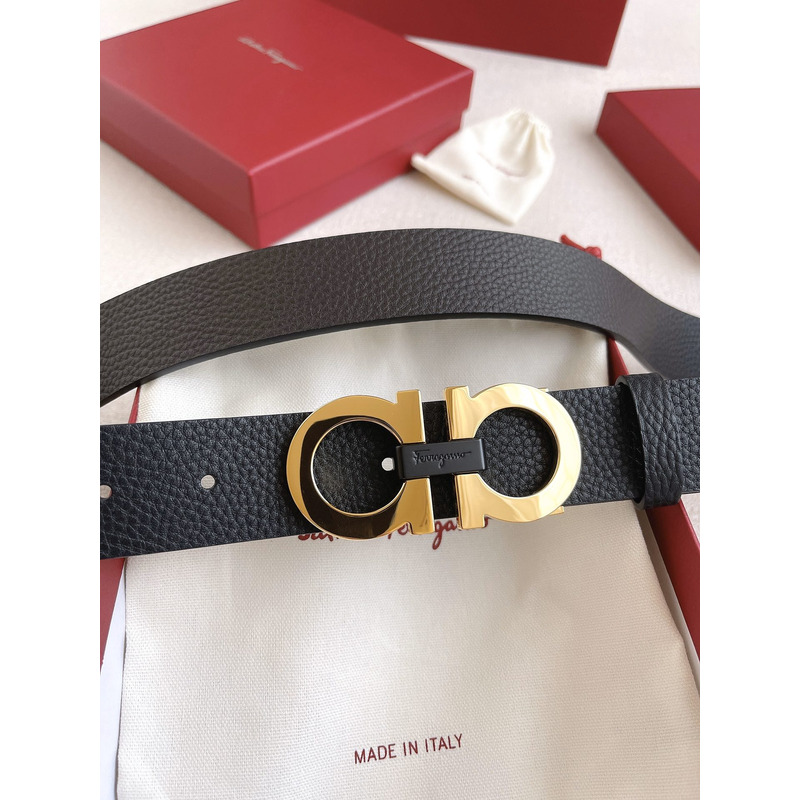 Ferragamo Salvatore Gold Logo Belts