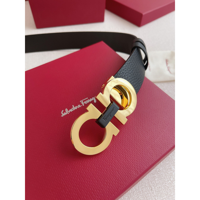 Ferragamo Salvatore Gold Logo Belts