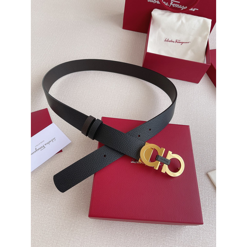 Ferragamo Salvatore Gold Logo Belts