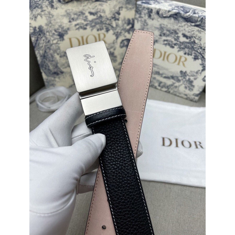 D*or sliver loge leather belt