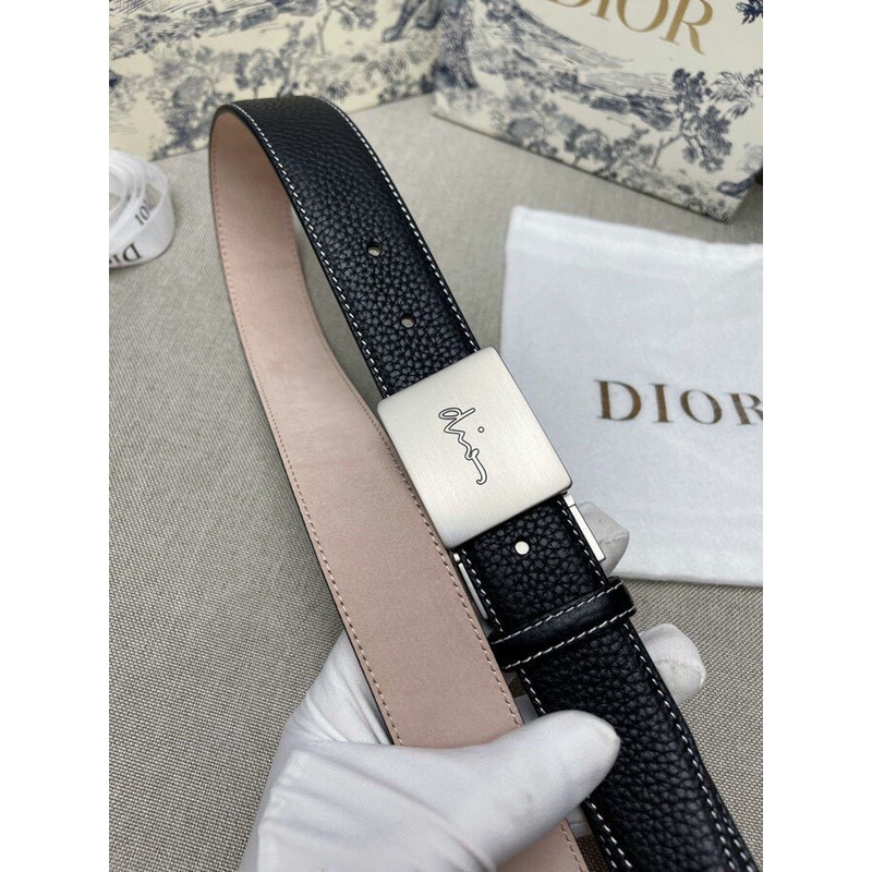 D*or sliver loge leather belt