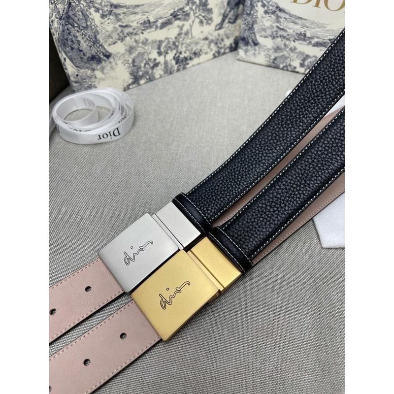 D*or sliver loge leather belt