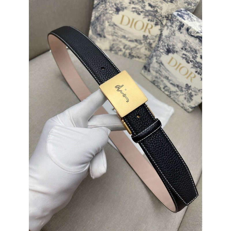 D*or gold loge leather belt