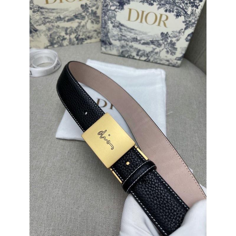 D*or gold loge leather belt