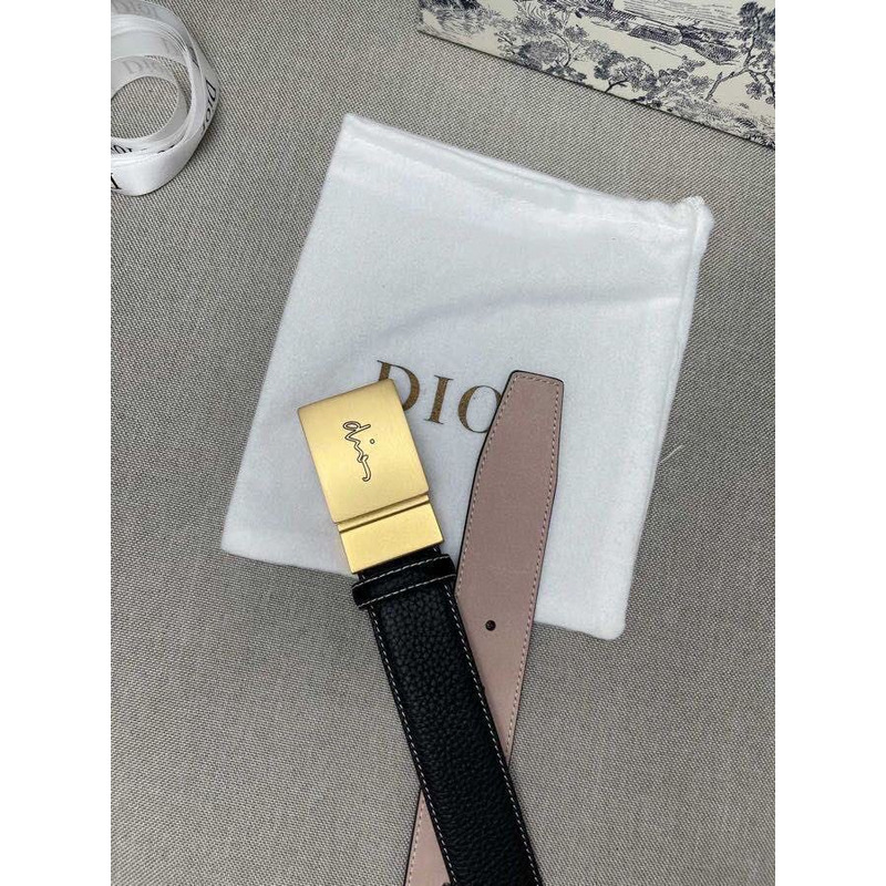 D*or gold loge leather belt