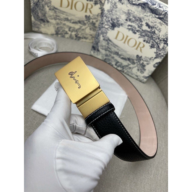 D*or gold loge leather belt