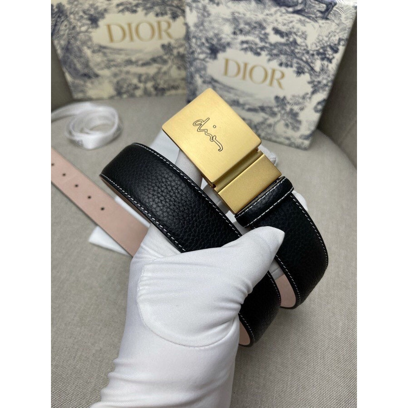 D*or gold loge leather belt