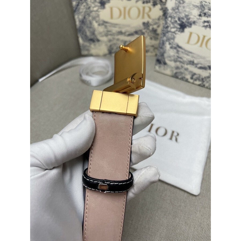 D*or gold loge leather belt