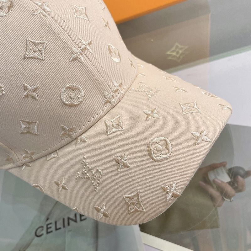 l**is V*t*n embossed monogram hat khaki