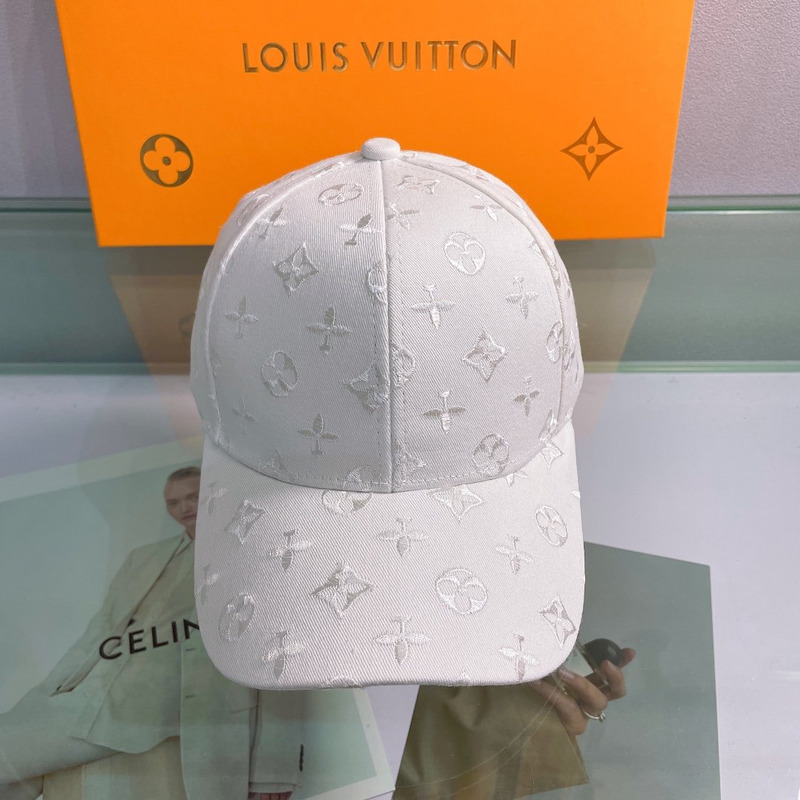 l**is V*t*n emroidered monogram hat white