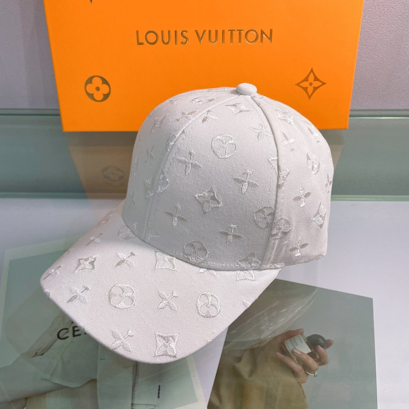 l**is V*t*n emroidered monogram hat white