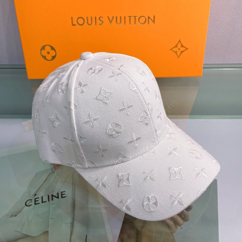 l**is V*t*n emroidered monogram hat white