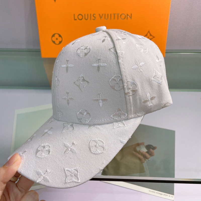 l**is V*t*n emroidered monogram hat white