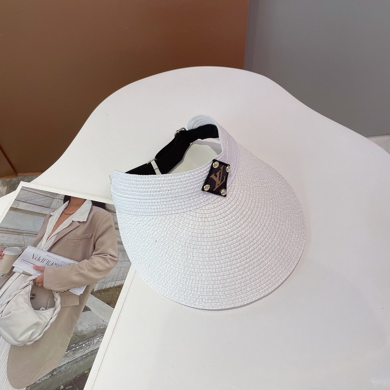 l**is V*t*n leather logo visor hat white