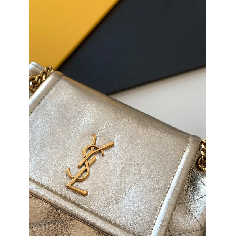 Saint Laurent Nolita Mini Leather Shoulder Bag Champagne Gold