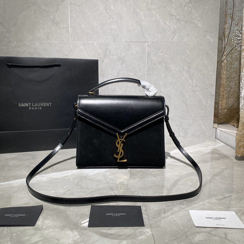 Saint Laurent Cassandra Mini Top Handle Bag In Grain De Poudre Eobossed Leather 578000