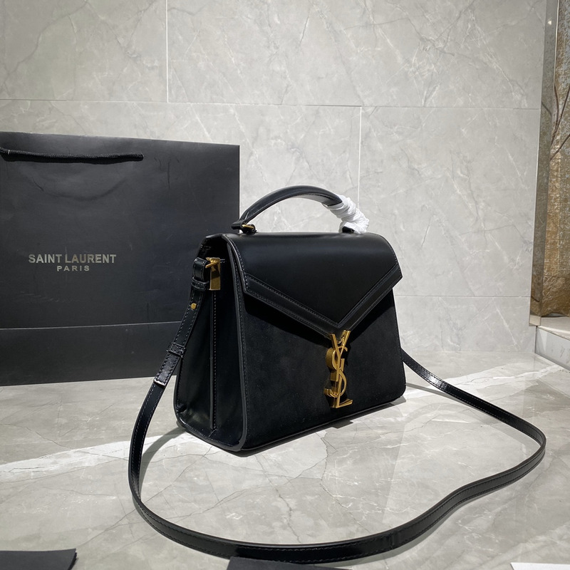 Saint Laurent Cassandra Mini Top Handle Bag In Grain De Poudre Eobossed Leather 578000