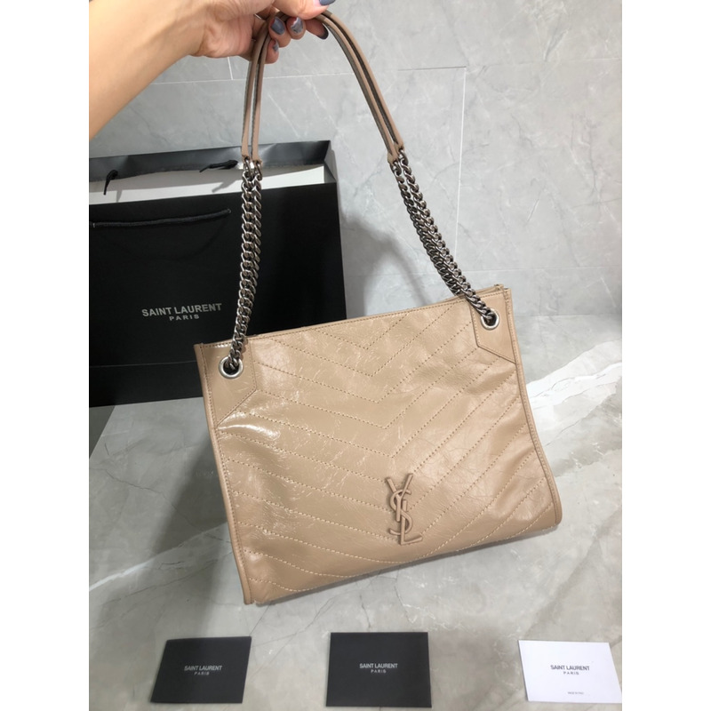 Saint laurent Ysl Niki Shopping Bag Leather  Milk Brown