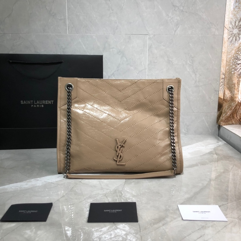 Saint laurent Ysl Niki Shopping Bag Leather  Milk Brown