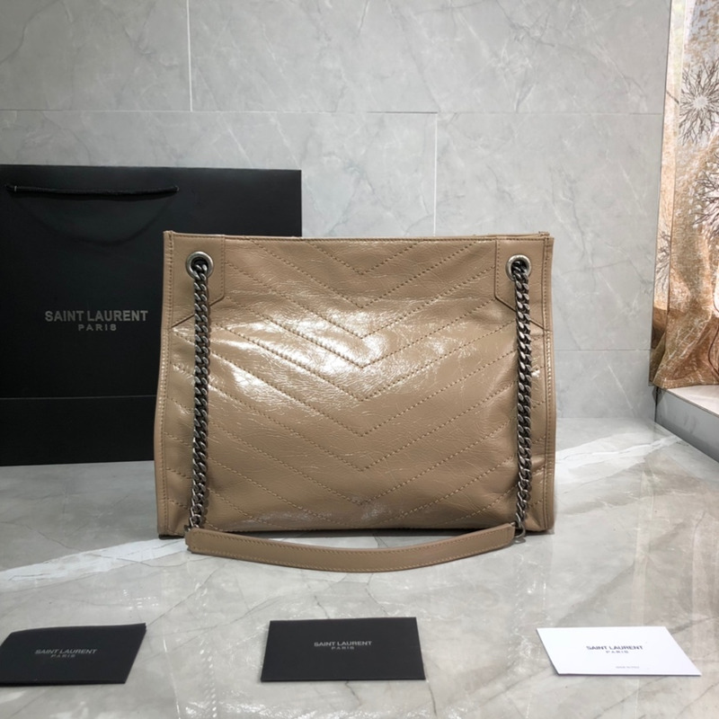 Saint laurent Ysl Niki Shopping Bag Leather  Milk Brown