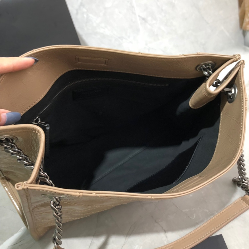 Saint laurent Ysl Niki Shopping Bag Leather  Milk Brown