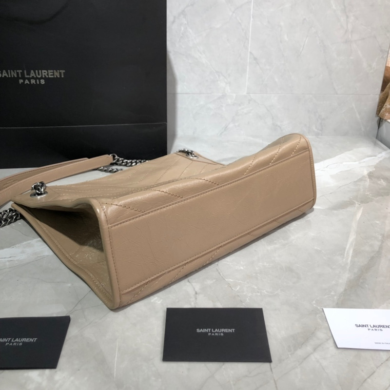 Saint laurent Ysl Niki Shopping Bag Leather  Milk Brown