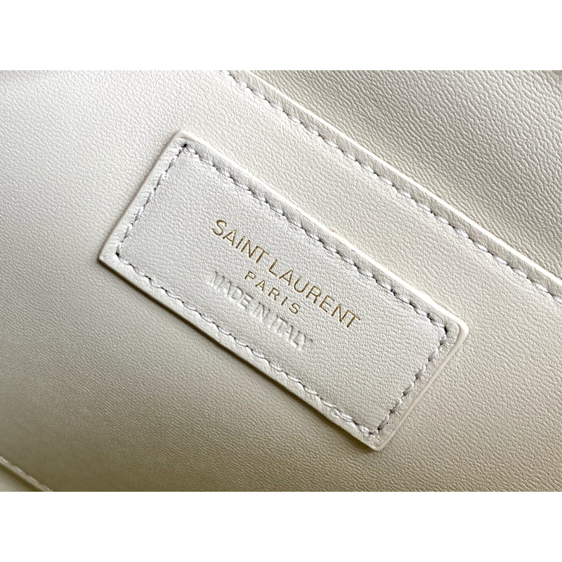 Saint Laurent MANHATTAN SMALL BOX SAINT LAURENT LEATHER SHOULDER BAG White