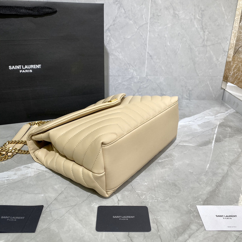 SAINT LAURENT Loulou M leather shoulder bag Beige