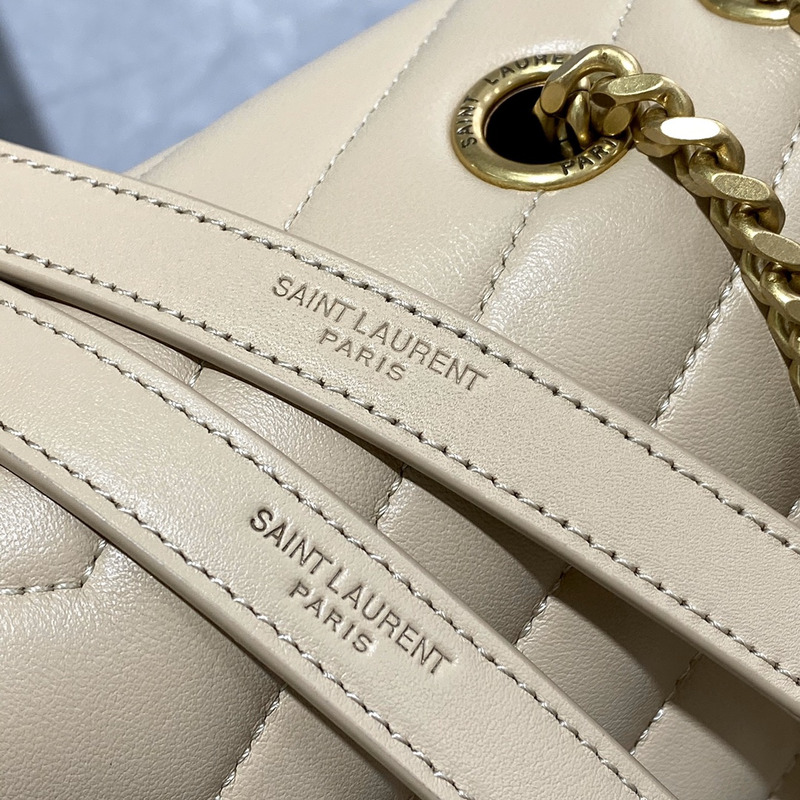 SAINT LAURENT Loulou M leather shoulder bag Beige