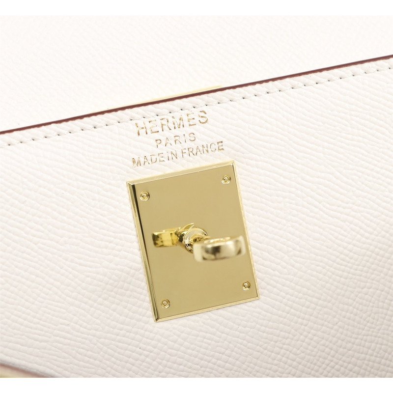 H**mes gold epsom sellier kelly 25 gold hardware white