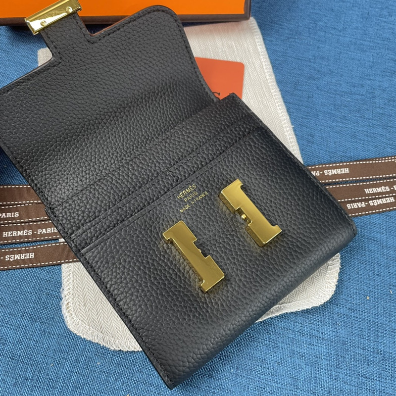 H**mes constance slim wallet black