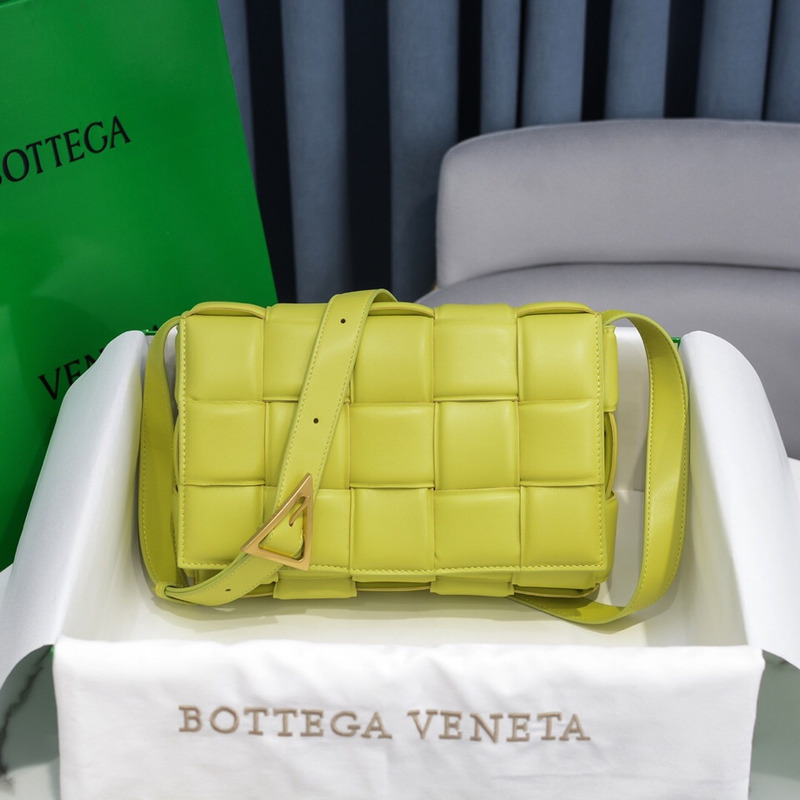 Bo*te*ga ve*ne*ta  padded cassette leather shoulder bag yellow