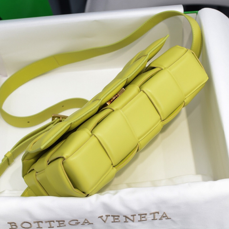 Bo*te*ga ve*ne*ta  padded cassette leather shoulder bag yellow