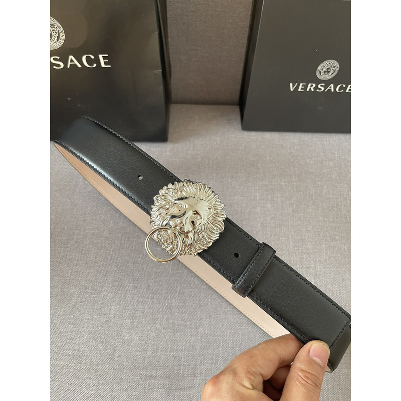 Versace  Silver Lion leather belt