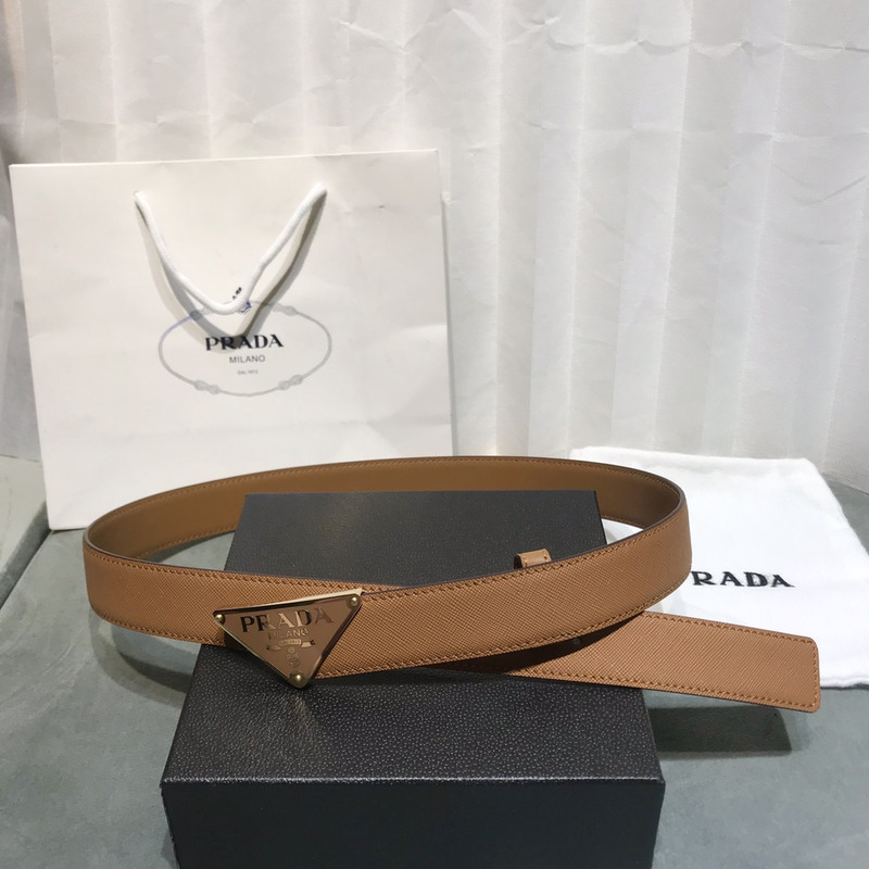 Pra*a saffiano leather belt brown