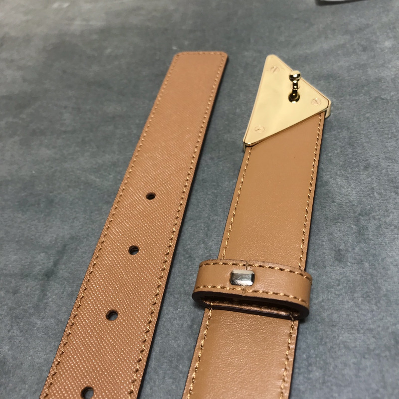 Pra*a saffiano leather belt brown