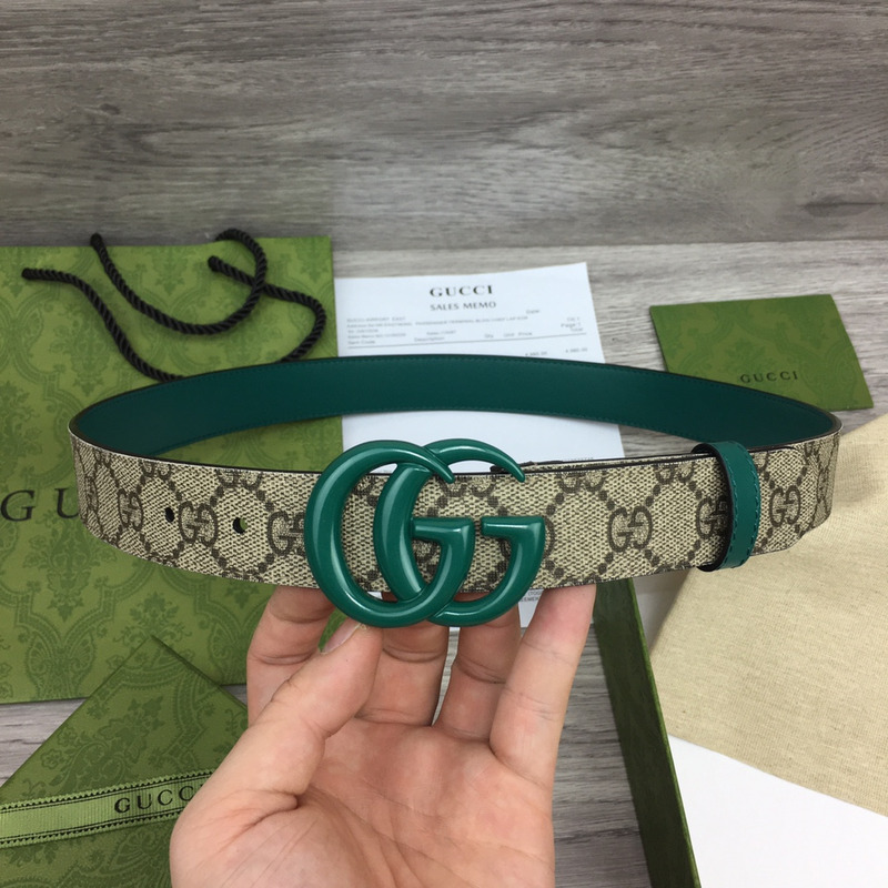 G*u*i gg marmont reversible thin belt green