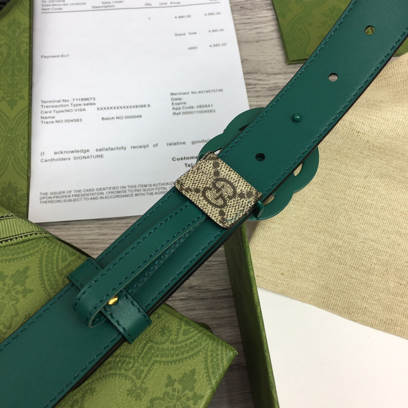 G*u*i gg marmont reversible thin belt green