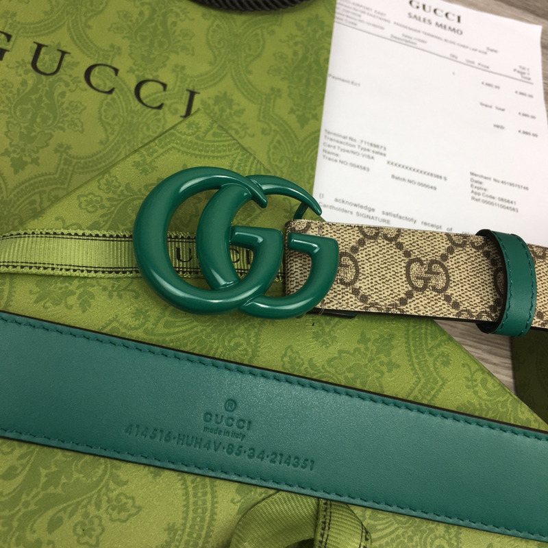 G*u*i gg marmont reversible thin belt green