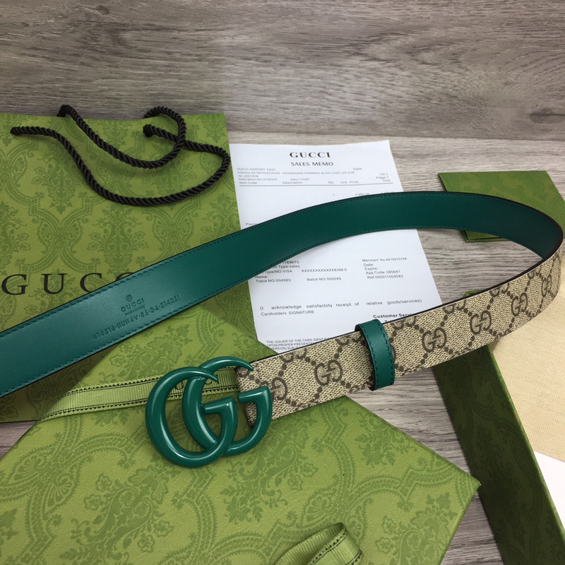 G*u*i gg marmont reversible thin belt green