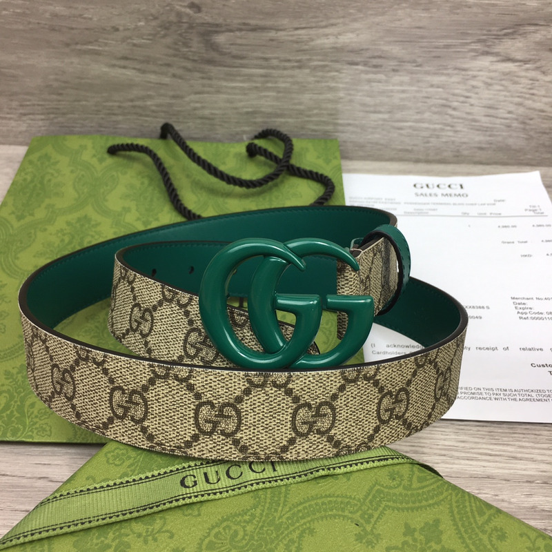 G*u*i gg marmont reversible thin belt green