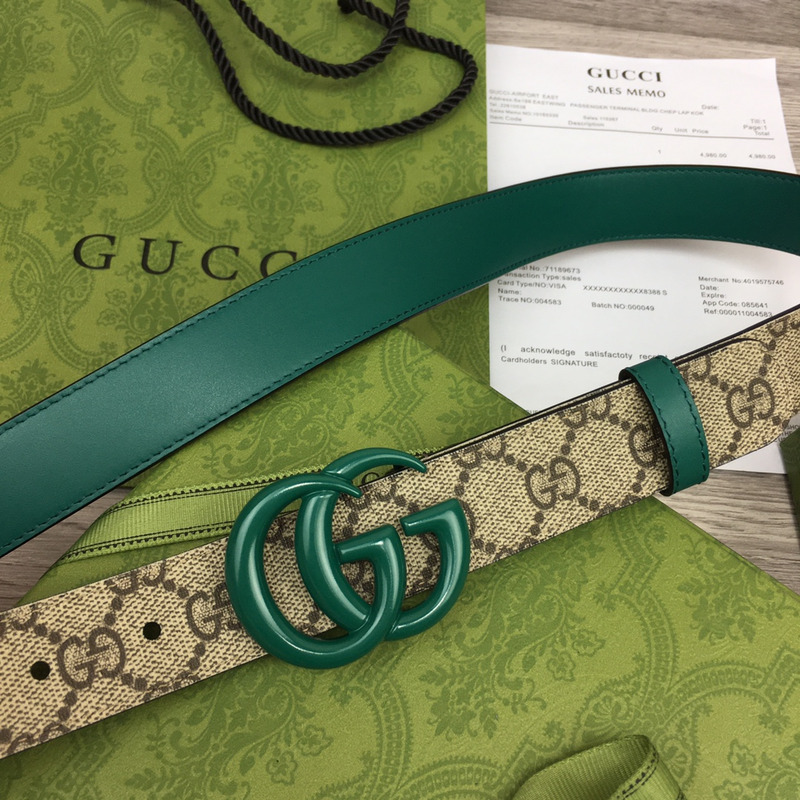 G*u*i gg marmont reversible thin belt green