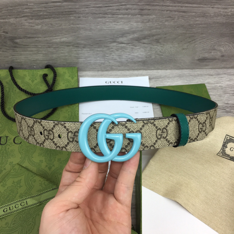 G*u*i gg marmont reversible thin belt blue