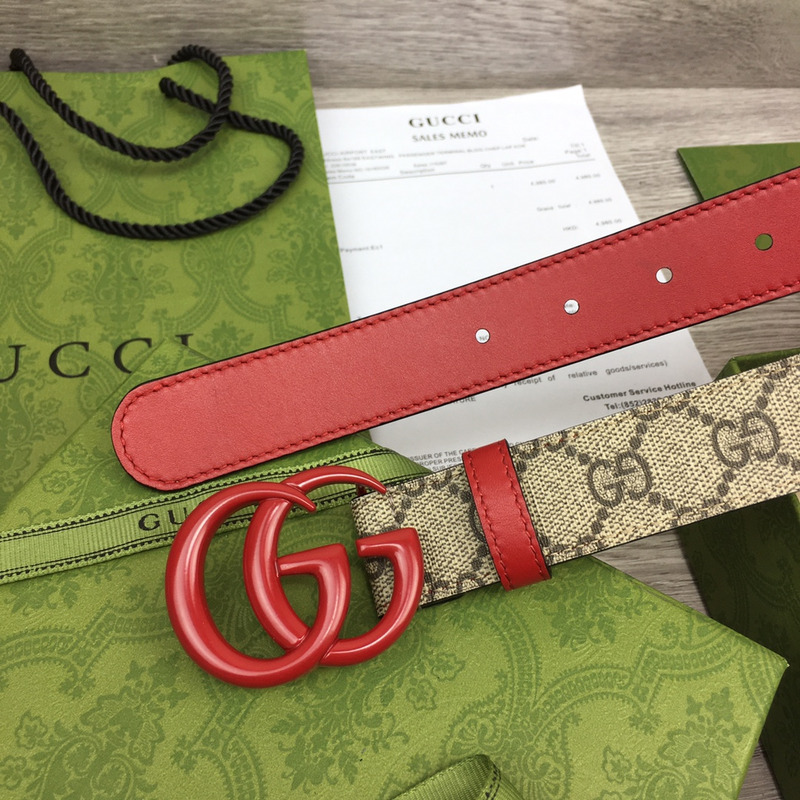 G*u*i gg marmont reversible thin belt red