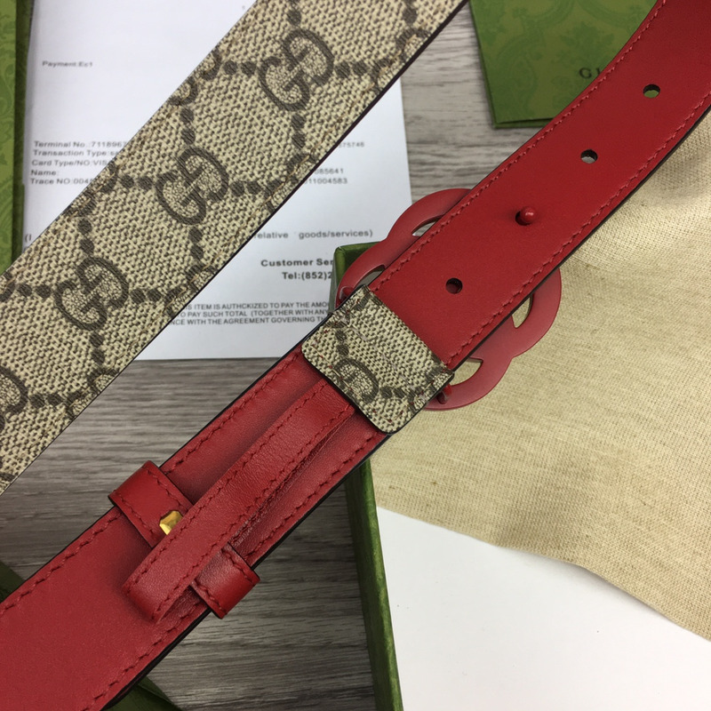 G*u*i gg marmont reversible thin belt red