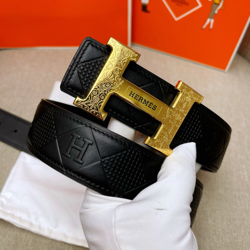 H**mes constance touareg belt buckle & reversible leather gold