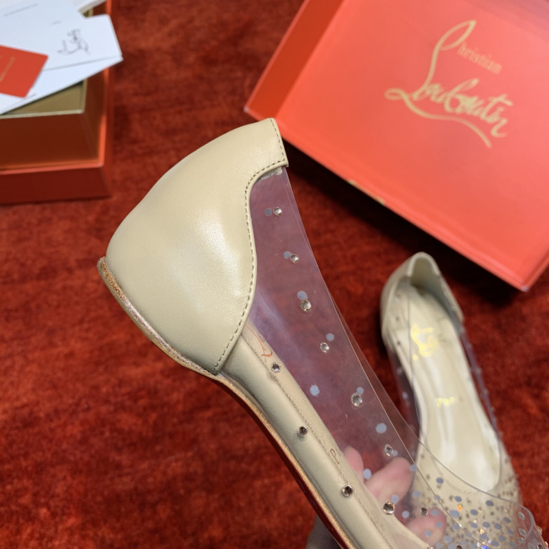 Ch**an louboutin degrastrass embellished ballet flats gold