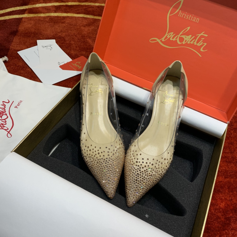 Ch**an louboutin degrastrass embellished ballet flats gold