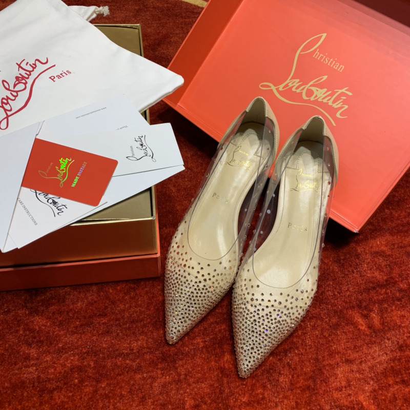 Ch**an louboutin degrastrass embellished ballet flats gold