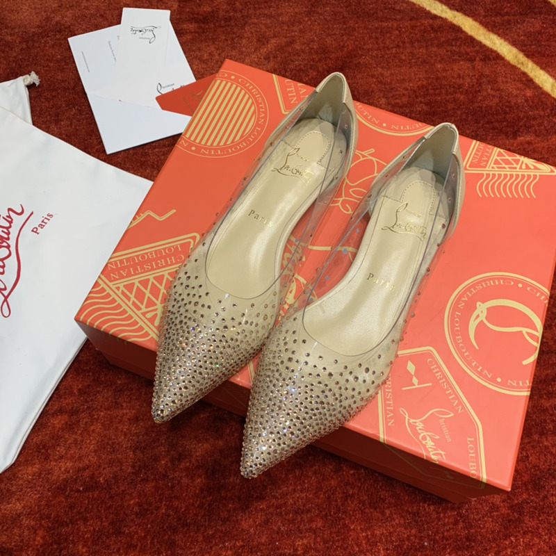 Ch**an louboutin degrastrass embellished ballet flats gold